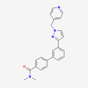 molecular formula C24H22N4O B4250802 N,N-dimethyl-4-[3-[1-(pyridin-4-ylmethyl)pyrazol-3-yl]phenyl]benzamide 