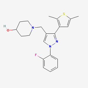 1-{[3-(2,5-dimethyl-3-thienyl)-1-(2-fluorophenyl)-1H-pyrazol-4-yl]methyl}-4-piperidinol