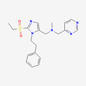 N-[[2-ethylsulfonyl-3-(2-phenylethyl)imidazol-4-yl]methyl]-N-methyl-1-pyrimidin-4-ylmethanamine