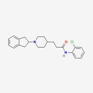 molecular formula C23H27ClN2O B4250848 N-(2-chlorophenyl)-3-[1-(2,3-dihydro-1H-inden-2-yl)-4-piperidinyl]propanamide 