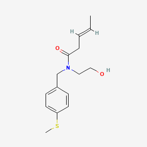 molecular formula C15H21NO2S B4250851 (3E)-N-(2-hydroxyethyl)-N-[4-(methylthio)benzyl]pent-3-enamide 