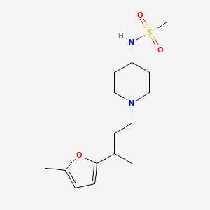 molecular formula C15H26N2O3S B4250859 N-{1-[3-(5-methyl-2-furyl)butyl]piperidin-4-yl}methanesulfonamide 