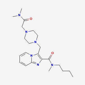 molecular formula C22H34N6O2 B4250875 N-butyl-3-({4-[2-(dimethylamino)-2-oxoethyl]-1-piperazinyl}methyl)-N-methylimidazo[1,2-a]pyridine-2-carboxamide 