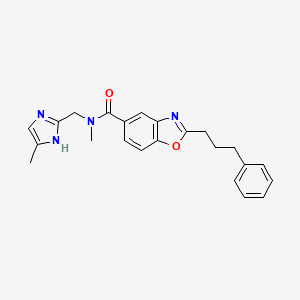 molecular formula C23H24N4O2 B4250882 N-methyl-N-[(4-methyl-1H-imidazol-2-yl)methyl]-2-(3-phenylpropyl)-1,3-benzoxazole-5-carboxamide 