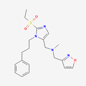 molecular formula C20H26N4O3S B4250889 1-[2-(ethylsulfonyl)-1-(3-phenylpropyl)-1H-imidazol-5-yl]-N-(3-isoxazolylmethyl)-N-methylmethanamine 