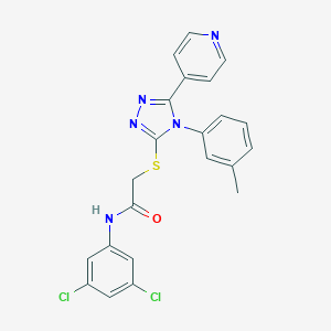 molecular formula C22H17Cl2N5OS B425089 N-(3,5-dichlorophenyl)-2-{[4-(3-methylphenyl)-5-(4-pyridinyl)-4H-1,2,4-triazol-3-yl]sulfanyl}acetamide 