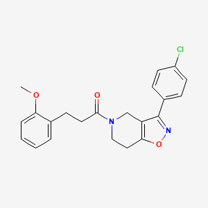 molecular formula C22H21ClN2O3 B4250894 3-(4-chlorophenyl)-5-[3-(2-methoxyphenyl)propanoyl]-4,5,6,7-tetrahydroisoxazolo[4,5-c]pyridine 