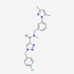 molecular formula C23H23ClN6O B4250898 1-(4-chlorobenzyl)-N-[3-(3,5-dimethyl-1H-pyrazol-1-yl)benzyl]-N-methyl-1H-1,2,3-triazole-4-carboxamide 