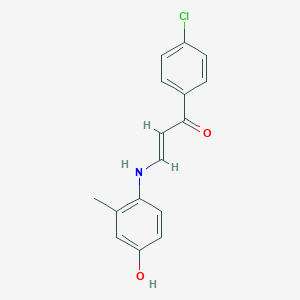 molecular formula C16H14ClNO2 B425090 (2E)-1-(4-chlorophenyl)-3-[(4-hydroxy-2-methylphenyl)amino]prop-2-en-1-one 