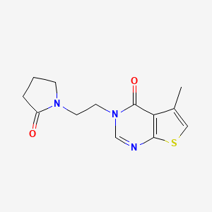 molecular formula C13H15N3O2S B4250901 5-Methyl-3-[2-(2-oxopyrrolidin-1-yl)ethyl]thieno[2,3-d]pyrimidin-4-one 