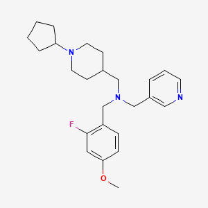 1-(1-cyclopentyl-4-piperidinyl)-N-(2-fluoro-4-methoxybenzyl)-N-(3-pyridinylmethyl)methanamine