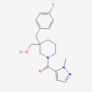 [3-[(4-Fluorophenyl)methyl]-3-(hydroxymethyl)piperidin-1-yl]-(2-methylpyrazol-3-yl)methanone