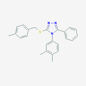 molecular formula C24H23N3S B425092 4-(3,4-dimethylphenyl)-3-[(4-methylbenzyl)sulfanyl]-5-phenyl-4H-1,2,4-triazole 