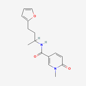 molecular formula C15H18N2O3 B4250926 N-[3-(2-furyl)-1-methylpropyl]-1-methyl-6-oxo-1,6-dihydropyridine-3-carboxamide 