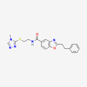 molecular formula C21H21N5O2S B4250934 N-{2-[(4-methyl-4H-1,2,4-triazol-3-yl)thio]ethyl}-2-(2-phenylethyl)-1,3-benzoxazole-5-carboxamide 