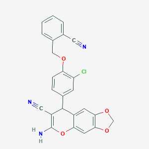 6-amino-8-{3-chloro-4-[(2-cyanobenzyl)oxy]phenyl}-8H-[1,3]dioxolo[4,5-g]chromene-7-carbonitrile