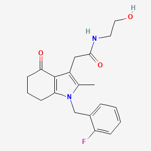 2-[1-(2-fluorobenzyl)-2-methyl-4-oxo-4,5,6,7-tetrahydro-1H-indol-3-yl]-N-(2-hydroxyethyl)acetamide