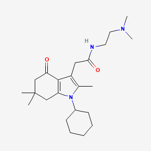 2-(1-cyclohexyl-2,6,6-trimethyl-4-oxo-4,5,6,7-tetrahydro-1H-indol-3-yl)-N-[2-(dimethylamino)ethyl]acetamide