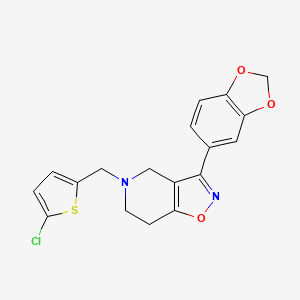 molecular formula C18H15ClN2O3S B4250957 3-(1,3-benzodioxol-5-yl)-5-[(5-chloro-2-thienyl)methyl]-4,5,6,7-tetrahydroisoxazolo[4,5-c]pyridine 