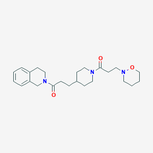 molecular formula C24H35N3O3 B4250958 2-(3-{1-[3-(1,2-oxazinan-2-yl)propanoyl]-4-piperidinyl}propanoyl)-1,2,3,4-tetrahydroisoquinoline 