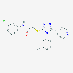 molecular formula C22H18ClN5OS B425096 N-(3-chlorophenyl)-2-{[4-(3-methylphenyl)-5-(4-pyridinyl)-4H-1,2,4-triazol-3-yl]sulfanyl}acetamide 