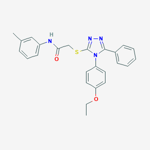 molecular formula C25H24N4O2S B425097 2-{[4-(4-ethoxyphenyl)-5-phenyl-4H-1,2,4-triazol-3-yl]sulfanyl}-N-(3-methylphenyl)acetamide CAS No. 664311-34-6