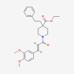 ethyl 1-[(2E)-3-(3,4-dimethoxyphenyl)-2-propenoyl]-4-(2-phenylethyl)-4-piperidinecarboxylate