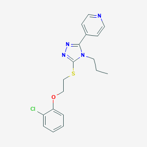 molecular formula C18H19ClN4OS B425100 4-(5-{[2-(2-chlorophenoxy)ethyl]sulfanyl}-4-propyl-4H-1,2,4-triazol-3-yl)pyridine 