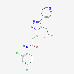 molecular formula C19H19Cl2N5OS B425101 N-(2,4-dichlorophenyl)-2-{[4-isobutyl-5-(4-pyridinyl)-4H-1,2,4-triazol-3-yl]sulfanyl}acetamide 