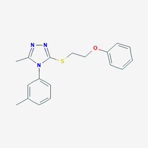 molecular formula C18H19N3OS B425103 3-methyl-4-(3-methylphenyl)-5-[(2-phenoxyethyl)sulfanyl]-4H-1,2,4-triazole CAS No. 663210-04-6