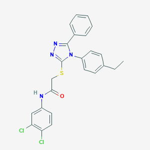 molecular formula C24H20Cl2N4OS B425106 N-(3,4-dichlorophenyl)-2-{[4-(4-ethylphenyl)-5-phenyl-4H-1,2,4-triazol-3-yl]sulfanyl}acetamide 