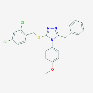 molecular formula C23H19Cl2N3OS B425107 3-benzyl-5-[(2,4-dichlorobenzyl)sulfanyl]-4-(4-methoxyphenyl)-4H-1,2,4-triazole 