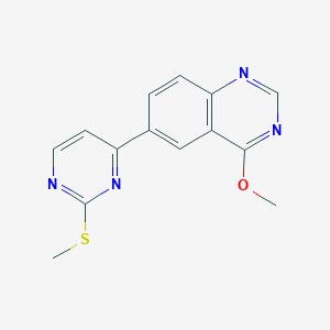 molecular formula C14H12N4OS B4251075 4-Methoxy-6-(2-methylsulfanylpyrimidin-4-yl)quinazoline 