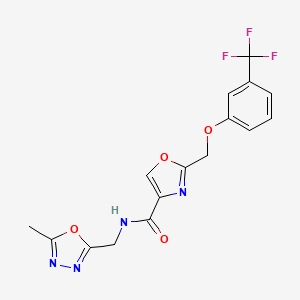 N-[(5-methyl-1,3,4-oxadiazol-2-yl)methyl]-2-[[3-(trifluoromethyl)phenoxy]methyl]-1,3-oxazole-4-carboxamide