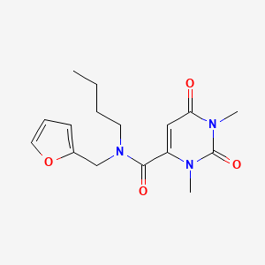 molecular formula C16H21N3O4 B4251094 N-butyl-N-(2-furylmethyl)-1,3-dimethyl-2,6-dioxo-1,2,3,6-tetrahydropyrimidine-4-carboxamide 