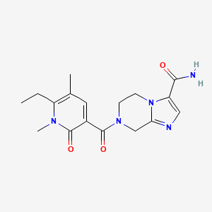 molecular formula C17H21N5O3 B4251105 7-[(6-ethyl-1,5-dimethyl-2-oxo-1,2-dihydropyridin-3-yl)carbonyl]-5,6,7,8-tetrahydroimidazo[1,2-a]pyrazine-3-carboxamide 