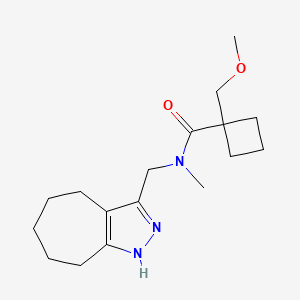 molecular formula C17H27N3O2 B4251107 N-(1,4,5,6,7,8-hexahydrocyclohepta[c]pyrazol-3-ylmethyl)-1-(methoxymethyl)-N-methylcyclobutanecarboxamide 