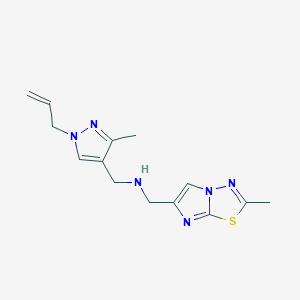 molecular formula C14H18N6S B4251117 1-(1-allyl-3-methyl-1H-pyrazol-4-yl)-N-[(2-methylimidazo[2,1-b][1,3,4]thiadiazol-6-yl)methyl]methanamine 