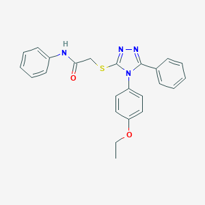 molecular formula C24H22N4O2S B425112 2-{[4-(4-ethoxyphenyl)-5-phenyl-4H-1,2,4-triazol-3-yl]sulfanyl}-N-phenylacetamide 