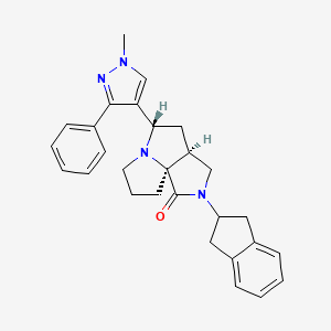 molecular formula C28H30N4O B4251131 (3aS*,5S*,9aS*)-2-(2,3-dihydro-1H-inden-2-yl)-5-(1-methyl-3-phenyl-1H-pyrazol-4-yl)hexahydro-7H-pyrrolo[3,4-g]pyrrolizin-1(2H)-one 