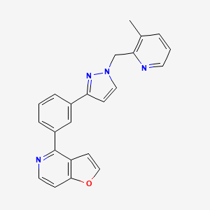 4-(3-{1-[(3-methyl-2-pyridinyl)methyl]-1H-pyrazol-3-yl}phenyl)furo[3,2-c]pyridine