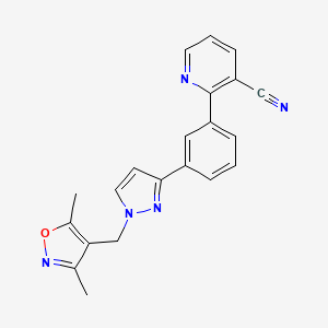 molecular formula C21H17N5O B4251151 2-(3-{1-[(3,5-dimethyl-4-isoxazolyl)methyl]-1H-pyrazol-3-yl}phenyl)nicotinonitrile 