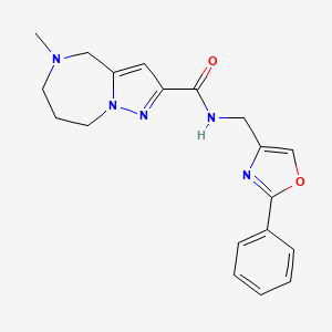 5-methyl-N-[(2-phenyl-1,3-oxazol-4-yl)methyl]-5,6,7,8-tetrahydro-4H-pyrazolo[1,5-a][1,4]diazepine-2-carboxamide