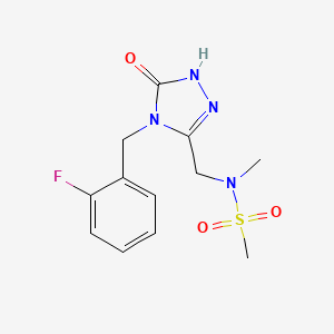 molecular formula C12H15FN4O3S B4251173 N-{[4-(2-fluorobenzyl)-5-oxo-4,5-dihydro-1H-1,2,4-triazol-3-yl]methyl}-N-methylmethanesulfonamide 