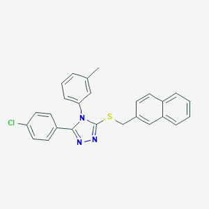 molecular formula C26H20ClN3S B425119 3-(4-chlorophenyl)-4-(3-methylphenyl)-5-[(2-naphthylmethyl)sulfanyl]-4H-1,2,4-triazole 