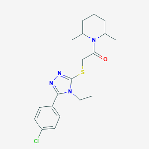 1-({[5-(4-chlorophenyl)-4-ethyl-4H-1,2,4-triazol-3-yl]thio}acetyl)-2,6-dimethylpiperidine