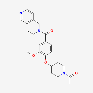 molecular formula C23H29N3O4 B4251218 4-[(1-acetyl-4-piperidinyl)oxy]-N-ethyl-3-methoxy-N-(4-pyridinylmethyl)benzamide 