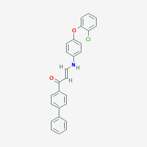 molecular formula C27H20ClNO2 B425122 1-[1,1'-Biphenyl]-4-yl-3-[4-(2-chlorophenoxy)anilino]-2-propen-1-one 