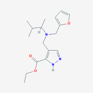 ethyl 4-{[(1,2-dimethylpropyl)(2-furylmethyl)amino]methyl}-1H-pyrazole-3-carboxylate