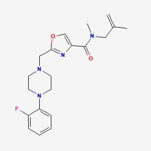 molecular formula C20H25FN4O2 B4251223 2-{[4-(2-fluorophenyl)-1-piperazinyl]methyl}-N-methyl-N-(2-methyl-2-propen-1-yl)-1,3-oxazole-4-carboxamide 